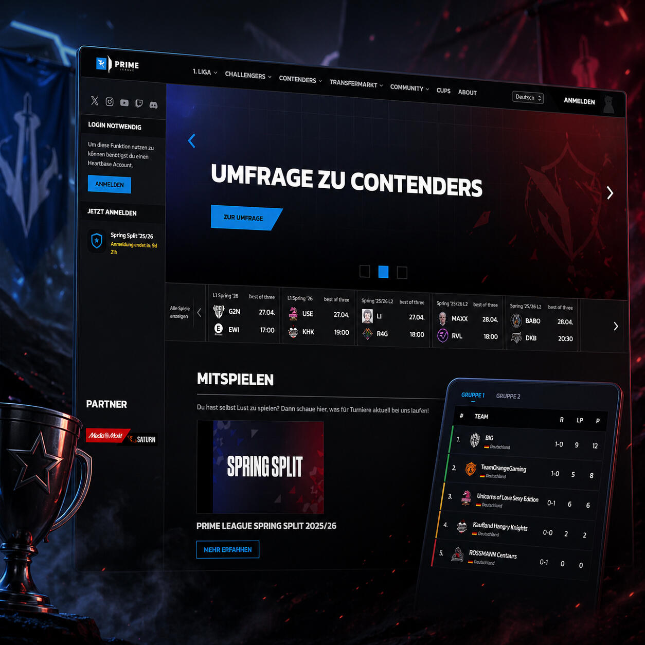 Improving the Competitive Platform Experience Designing a clearer and more scalable esports competition platform.